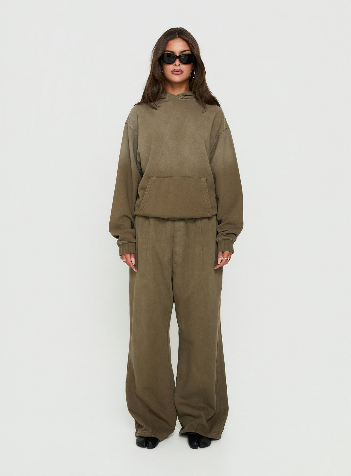 AT Pullover Oversized Hoodie Washed Olive