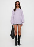 side view of model wearing Princess Polly Ryanna Sweater Lilac Long 