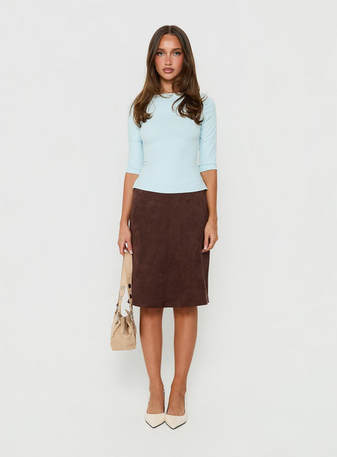 Daily Define U-Boot-Ausschnitt 3/4-Arm-Oberteil Icy Blue
