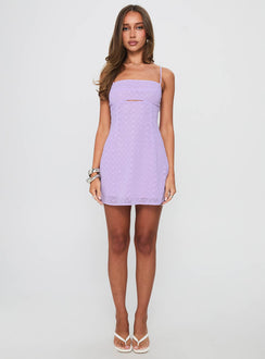 Shelley Embroidered Mini Dress Lilac