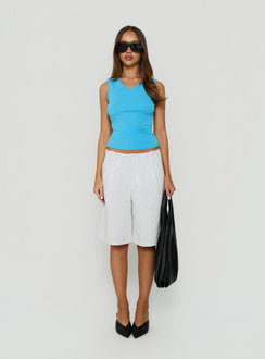 Charlea Fleece Tailored Longling Short Snow Marle