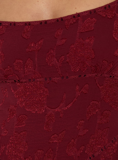 South of France Maxi Dress Burgundy