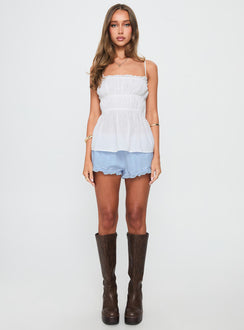 Rosecliff Ruched Longline Top Ivory