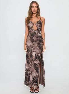 Soulina Ruched Maxi Dress Leopard
