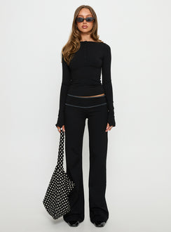 Kobee Jersey Long Sleeve Layering Top Black