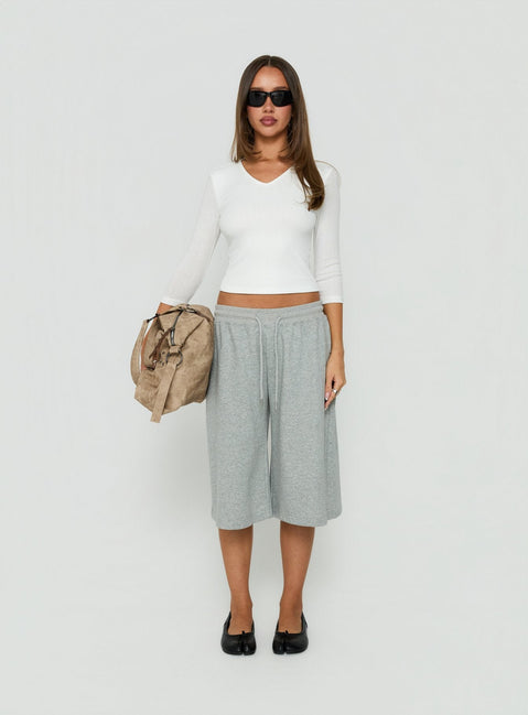Sofelia Pointelle V Neck Top White