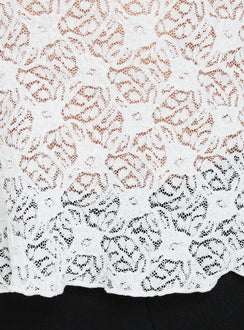 Note To Self Ring Detail Arrowneck Top White
