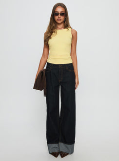 Feel So Close Textured Top Lemon