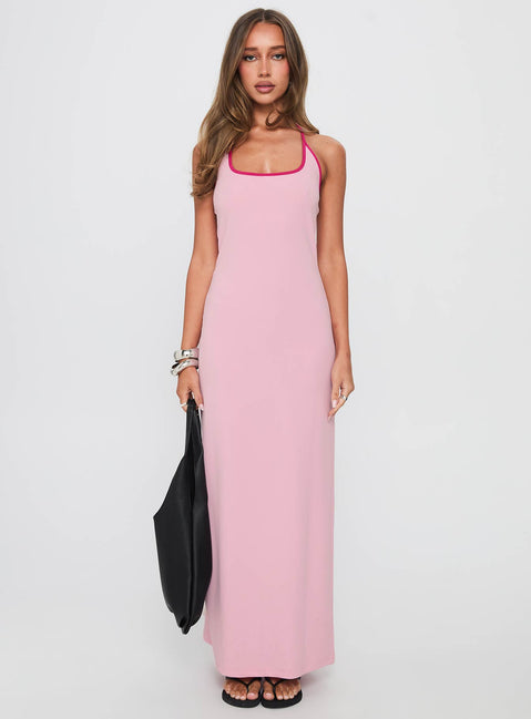 Teisha Halter Maxi Dress Pink