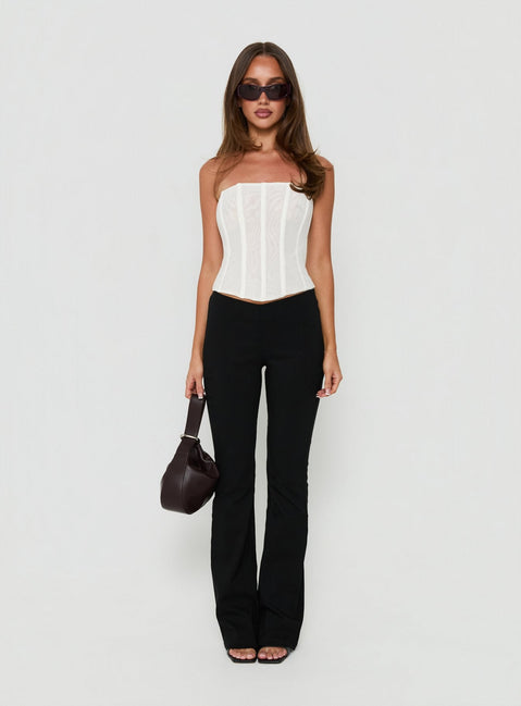 Oscuro Longline Mesh Corset Top White