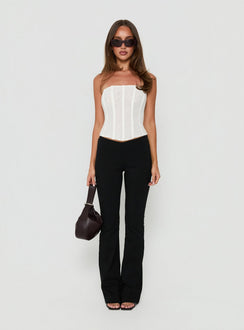 Zeni V Waist Bootleg Trousers Black