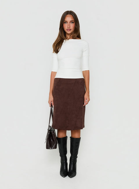 Daily Define Boatneck 3/4 Arm Oberteil Weiß