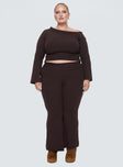 Princess Polly Curve  Off-the-shoulder top Folded neckline, split at sides  Good stretch, unlined  Princess Polly Lower Impact