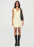 Mini dress Plunging neckline, lace & ribbon trim, invisible zip fastening at side Non-stretch, fully lined 