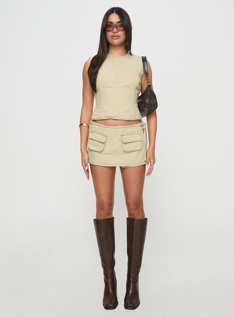 product Princess Polly Countryside Skort Ecru Low Rise Shorts 