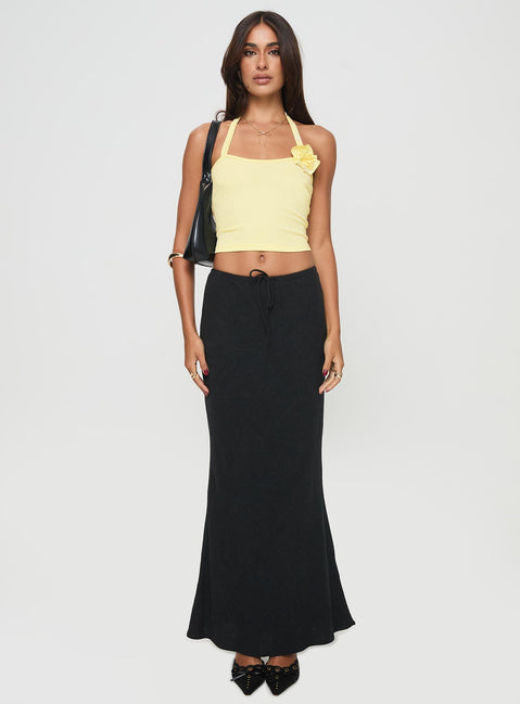 front view of model wearing Princess Polly Youve Got The Love Top Yellow Sleeveless Scoop Neck 