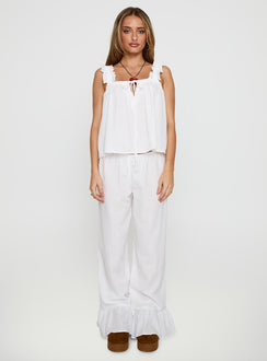Santabelle Frill Pants White