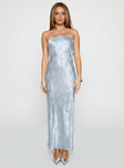 Haley Maxi Dress Blue Jacquard