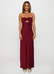 Faviola Strapless Maxi Dress Burgundy