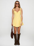 Little White Lies Mini Dress Lemon