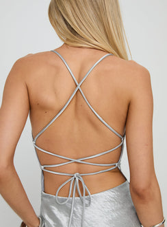 Celena Mini Dress Metallic Silver