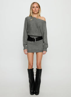 Bellamie Long Sleeve Mini Dress Grey