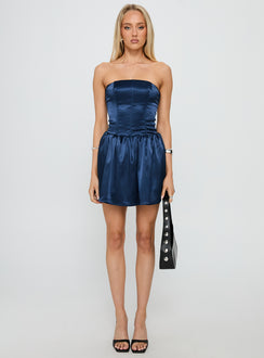 Forevermore Strapless Mini Dress Navy