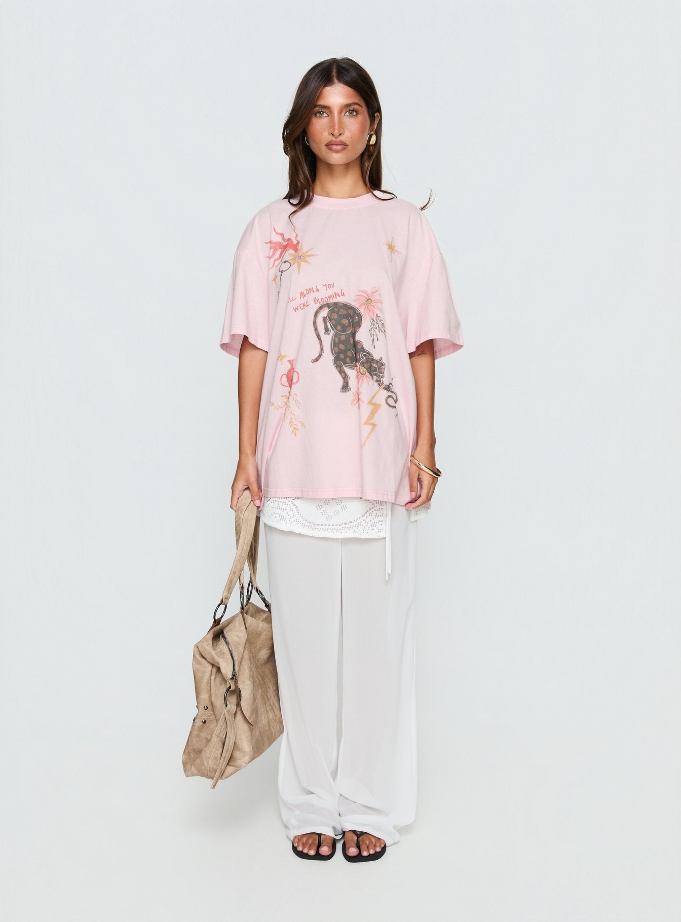 Blooming Love Oversized Graphic Tee Pink | Princess Polly
