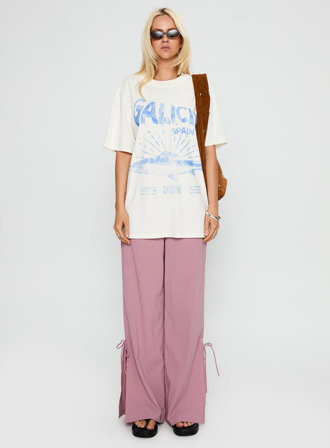 front view of model wearing Princess Polly Jinxie Tie Side Pants Pink Gingham High Waisted Pants 