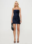 Layney Sequin Mini Dress Navy