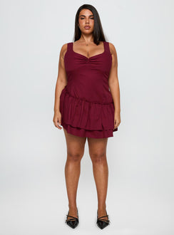 Shantelle Romper Burgundy Curve