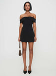 Lanes Off The Shoulder Mini Dress Black Tall