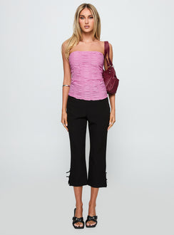 front view of model wearing Princess Polly Star Quality Strapless Ruched Top Pink Sleeveless straight 