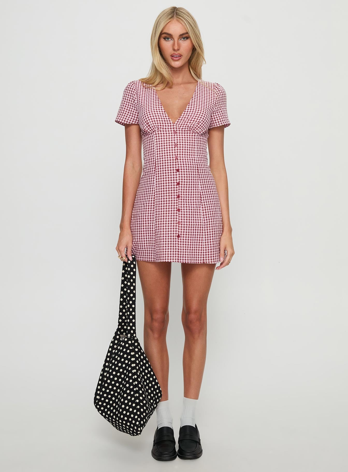 Loveliness Playsuit Red Check