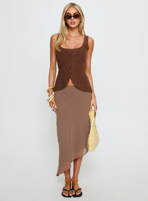 Spirito Vest Top Brown