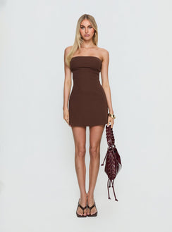 Baseline Strapless Mini Dress Chocolate