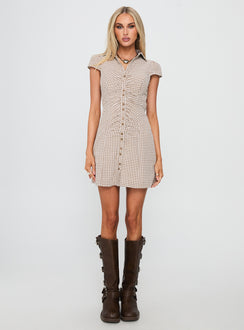Arianwyn Mini Dress Brown Check