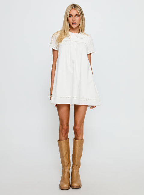 Bethanne Babydoll Mini Dress White