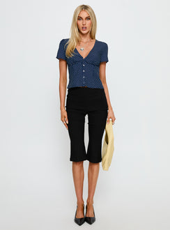 Isolda Top Navy Polka