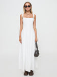 front view of model wearing Princess Polly You Can Maxi Dress White Square Neck 