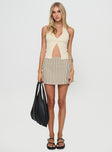 Gigi Skort Beige Stripe Petite