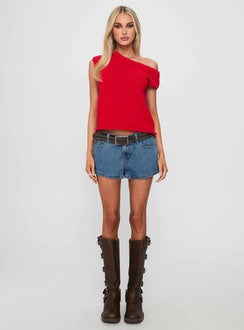 Ashfield Off Shoulder Top Red