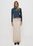   front view of model wearing Princess Polly Aliceyn Ruched Maxi Skirt Multi Floral Maxi 