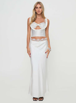 Matching set Silk material look, floral lace detail on bust & waistline, adjustable straps, cowl neckline, invisible zip fastening  Non-stretch material, fully lined  Cold gentle machine wash 