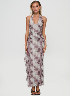 front view of model wearing Princess Polly Grenier Maxi Dress Multi Plunger 