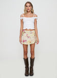   front view of model wearing Princess Polly Sassie Mini Skirt Floral Mini Skirts 