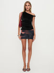   side view of model wearing Princess Polly Idol Mini Skirt Multi Mini Skirts 