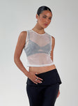 Sheer sparkly tank top Good stretch, unlined