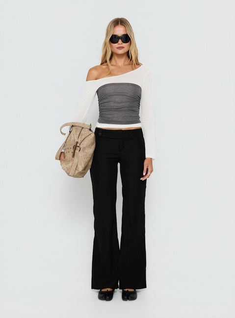 Jordanna Belted Straight Trousers Black