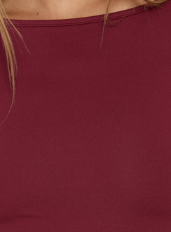 Henrieta Lace Up Maxi Dress Burgundy